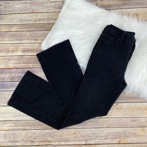 Chico's Platinum Wide Leg Jeans 0/S/4 Short Black